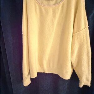 Free People Soft Yellow Crew Neck Sweater